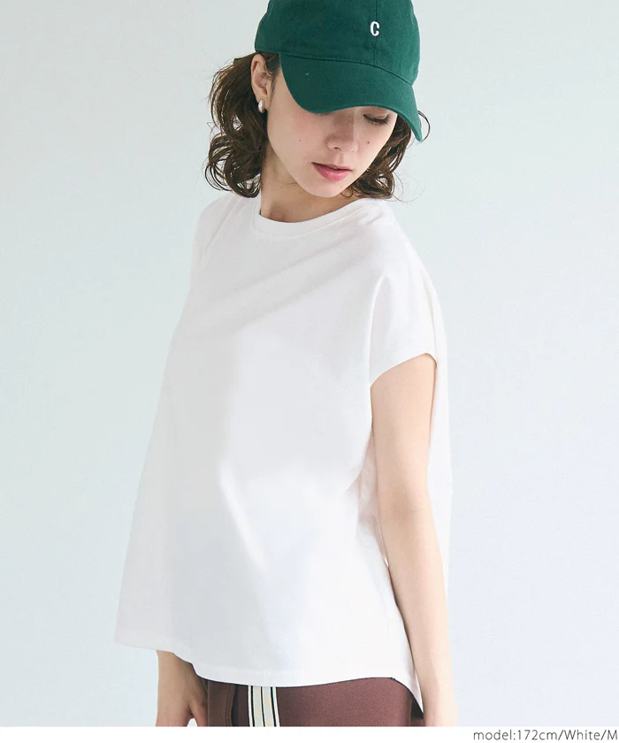 フレンチスリーブテールカットTシャツ レディース メール便可 - Image 10
