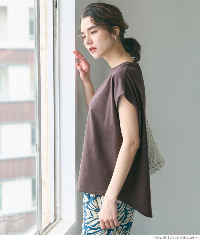 フレンチスリーブテールカットTシャツ レディース メール便可 - Image 12