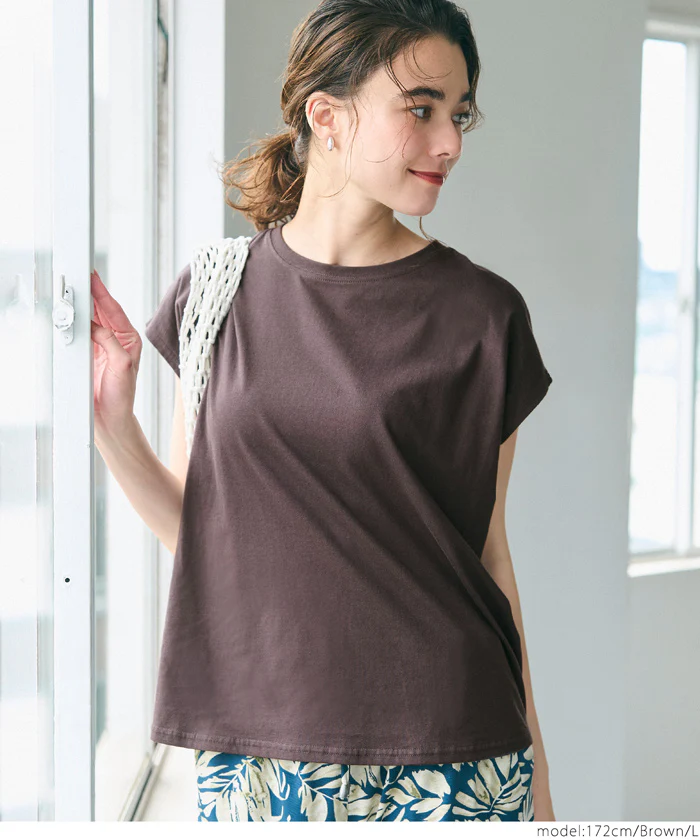 フレンチスリーブテールカットTシャツ レディース メール便可 - Image 14