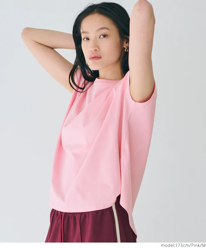 フレンチスリーブテールカットTシャツ レディース メール便可 - Image 17