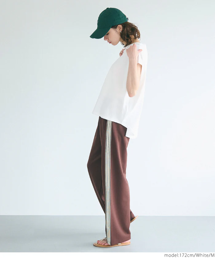 フレンチスリーブテールカットTシャツ レディース メール便可 - Image 6