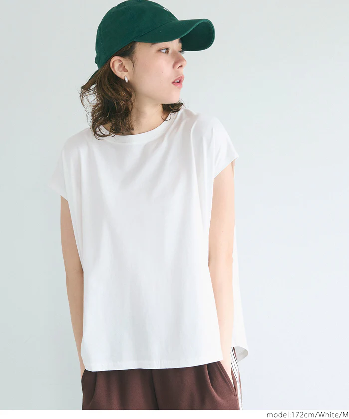 フレンチスリーブテールカットTシャツ レディース メール便可 - Image 7