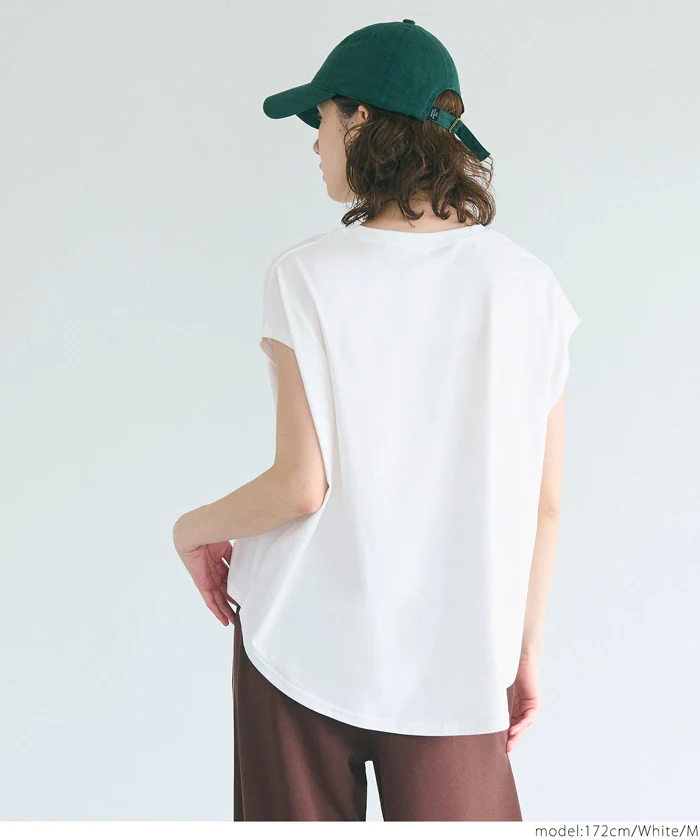 フレンチスリーブテールカットTシャツ レディース メール便可 - Image 8
