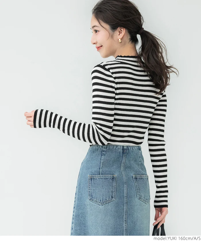 セール★1490円→990円 アンゴラタッチ ワイドリブ ボトルネックトップス レディース メール便不可 - Image 17