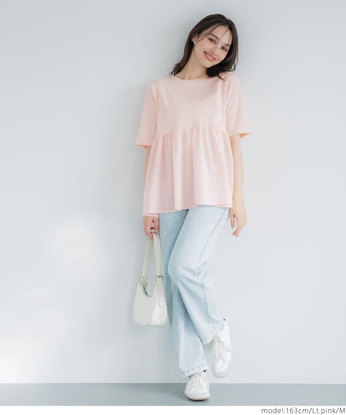 クルーネックドッキングカットソー レディース メール便可 - Image 13