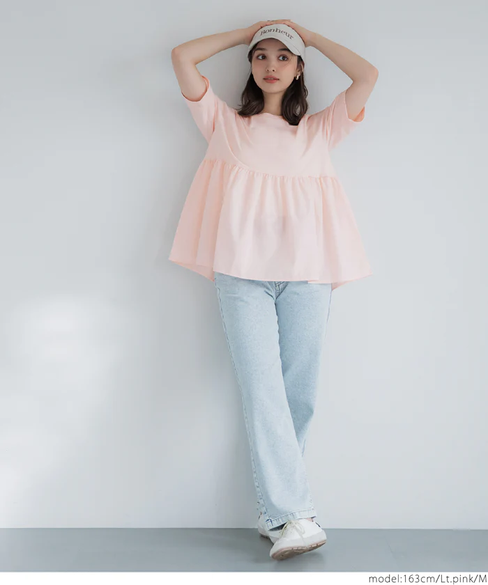 クルーネックドッキングカットソー レディース メール便可 - Image 15