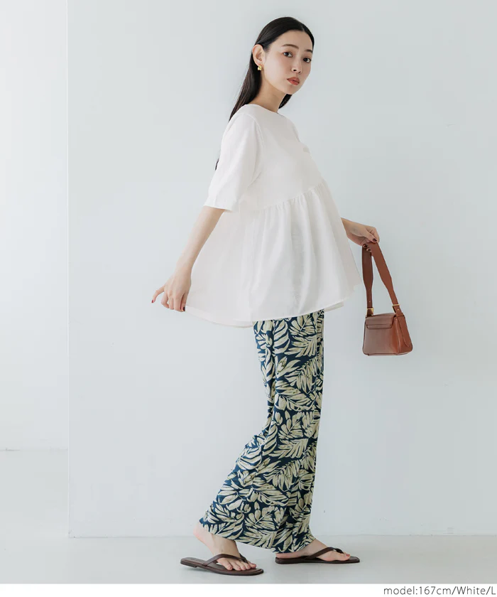 クルーネックドッキングカットソー レディース メール便可 - Image 5