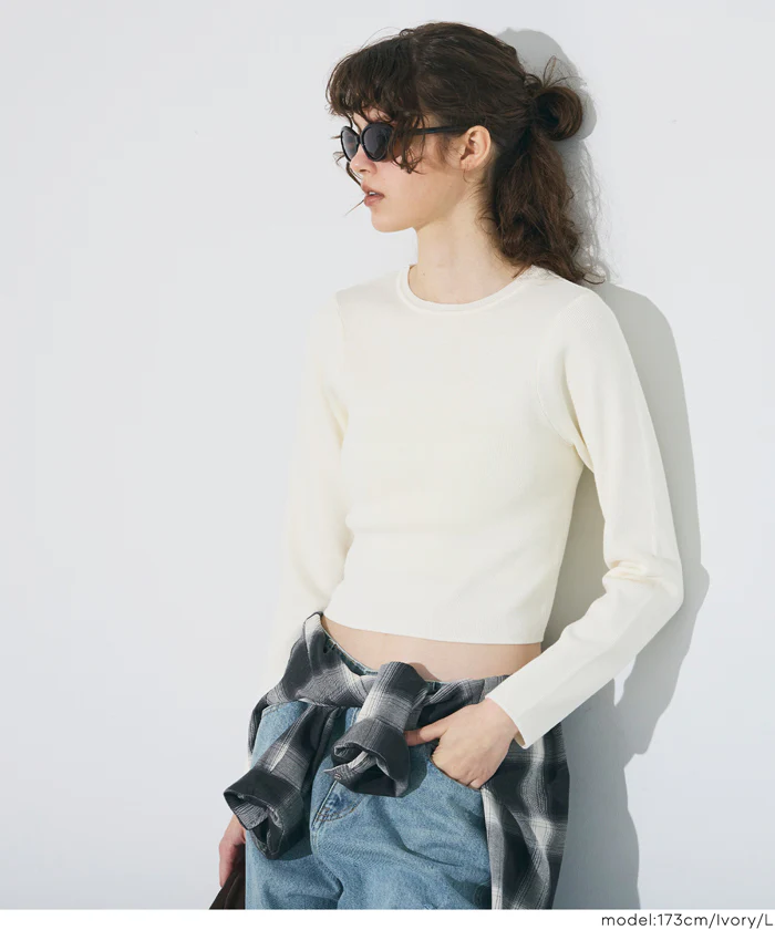 セール★1990円→1490円クロップドニットトップス レディース メール便不可 - Image 14