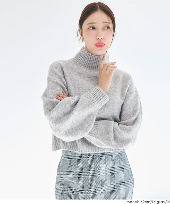 袖バルーンボトルネックニットトップス レディース メール便不可 - Image 15