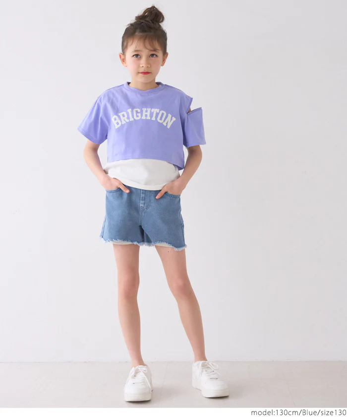 セール★1690円→990円 デニムダメージショートパンツ キッズ メール便不可 coca コカ - Image 2
