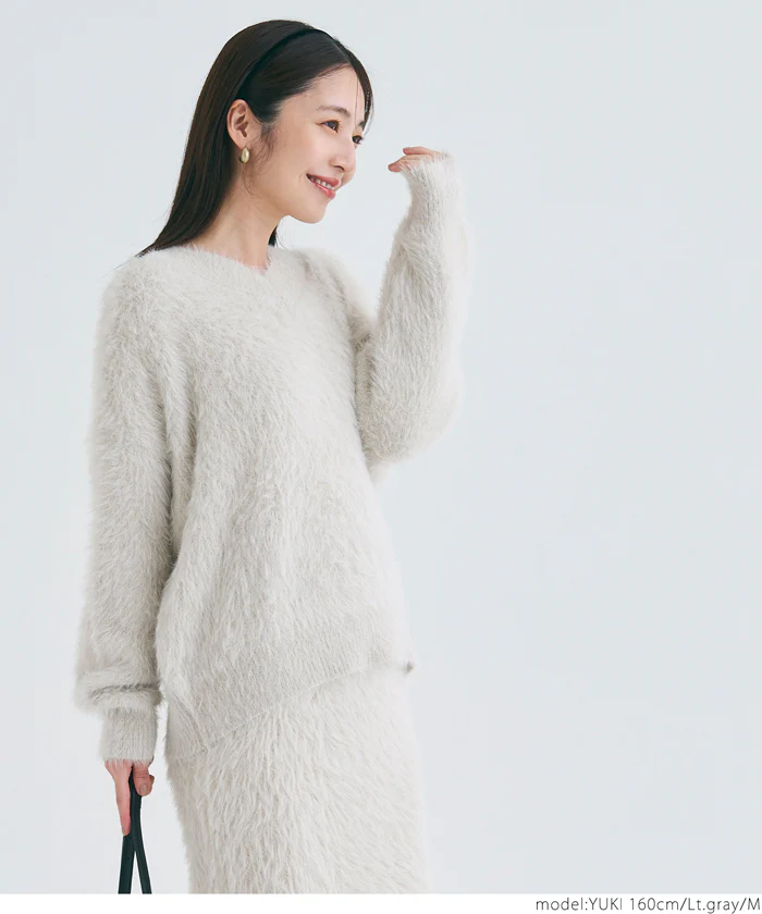 WEB限定セール★2690円→990円 シャギーVネックニットトップス レディース メール便不可 - Image 3