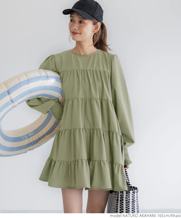 WEB限定セール★3690円→2690円ラッシュガード レディース チュニック 水陸両用 UVカット 日焼け防止 ティアード 指穴付き 袖口ゴム  速乾 メール便不可 - Image 11