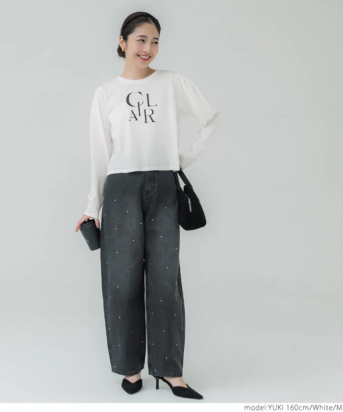 セール★1290円→550円 パフスリーブロゴTシャツ レディース メール便可 - Image 7