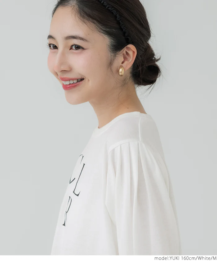 セール★1290円→550円 パフスリーブロゴTシャツ レディース メール便可 - Image 8