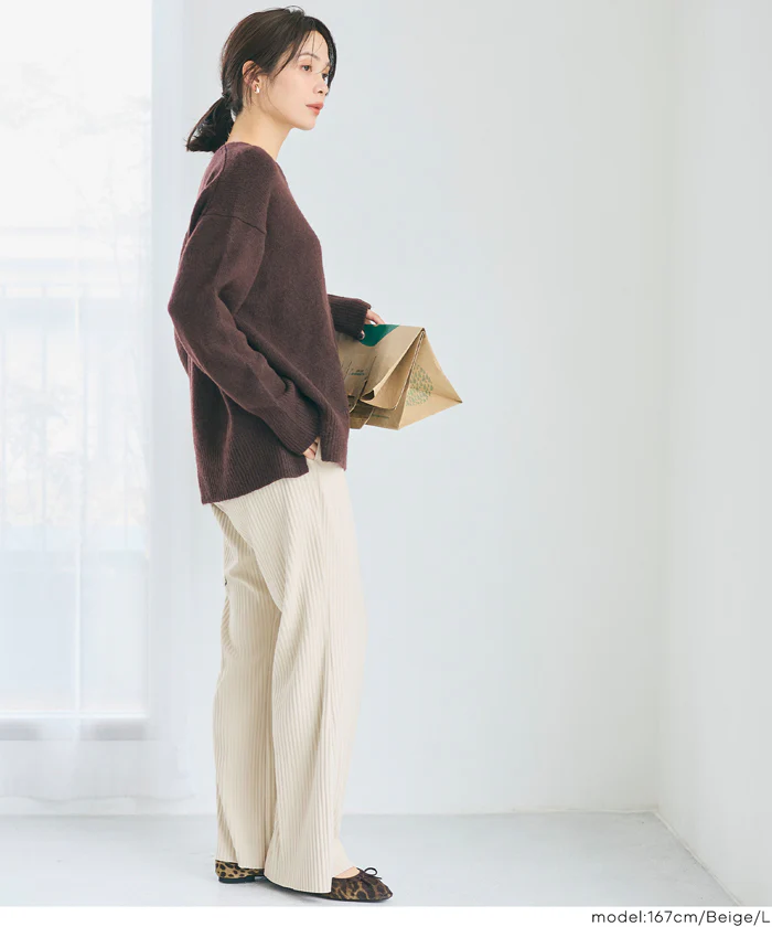 スムースリブパンツ レディース メール便不可 - Image 5