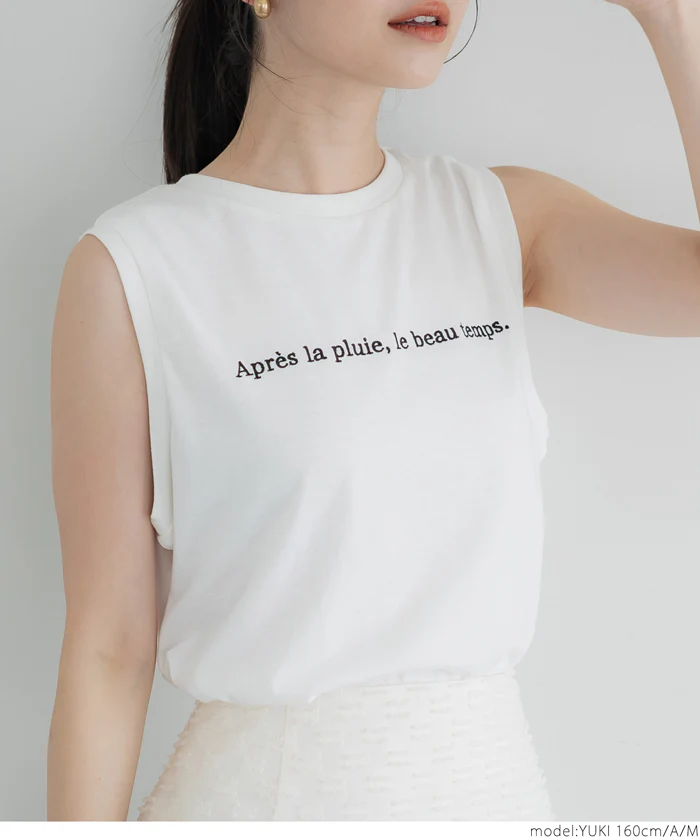 セール★990円→550円 Tシャツ レディース ノースリーブ タンクトップ 刺繍  シンプル 薄手 伸縮性 メール便可 24ss - Image 11