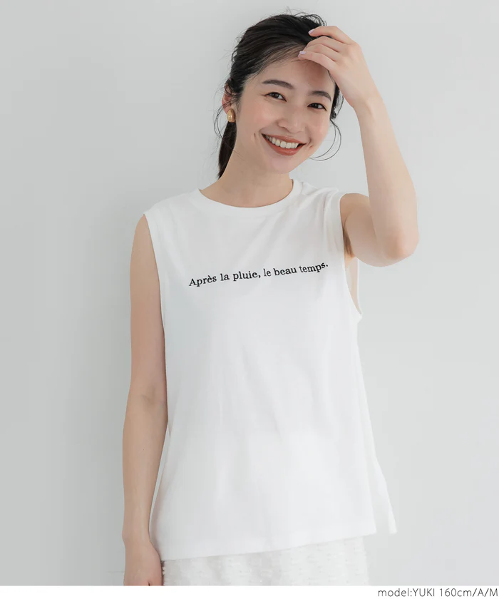 セール★990円→550円 Tシャツ レディース ノースリーブ タンクトップ 刺繍  シンプル 薄手 伸縮性 メール便可 24ss - Image 9