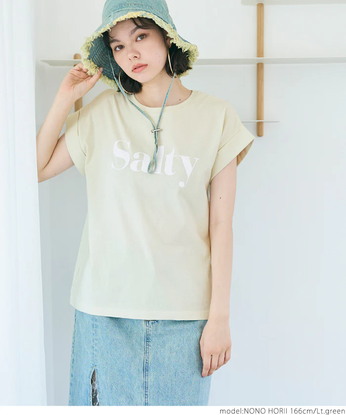 Tシャツ レディース フレンチスリーブ ロゴ プリント 英字 コットン生地 クルーネック ミディアム丈 半袖 メール便可 24ss - Image 14