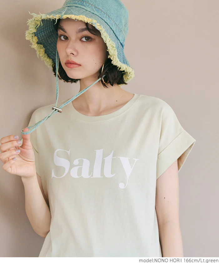 Tシャツ レディース フレンチスリーブ ロゴ プリント 英字 コットン生地 クルーネック ミディアム丈 半袖 メール便可 24ss - Image 16