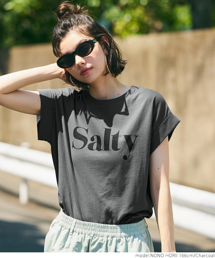 Tシャツ レディース フレンチスリーブ ロゴ プリント 英字 コットン生地 クルーネック ミディアム丈 半袖 メール便可 24ss - Image 7