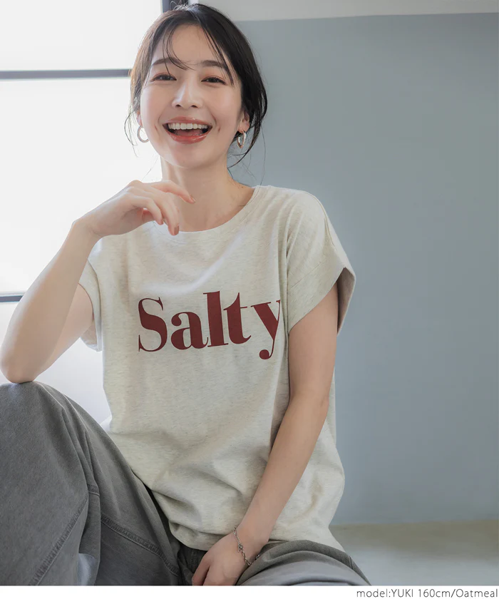 Tシャツ レディース フレンチスリーブ ロゴ プリント 英字 コットン生地 クルーネック ミディアム丈 半袖 メール便可 24ss - Image 8
