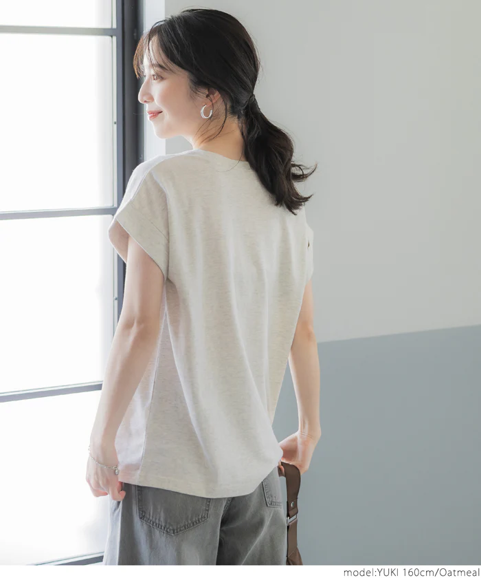 Tシャツ レディース フレンチスリーブ ロゴ プリント 英字 コットン生地 クルーネック ミディアム丈 半袖 メール便可 24ss - Image 9