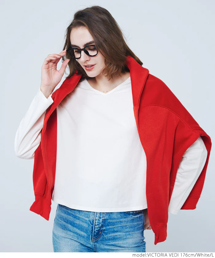 セール★990円→550円 レギュラーオンスコットンVネック短丈Tシャツ レディース メール便不可 - Image 7