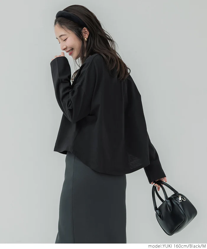 セール★990円→550円 レギュラーオンスコットンVネック短丈Tシャツ レディース メール便不可 - Image 9