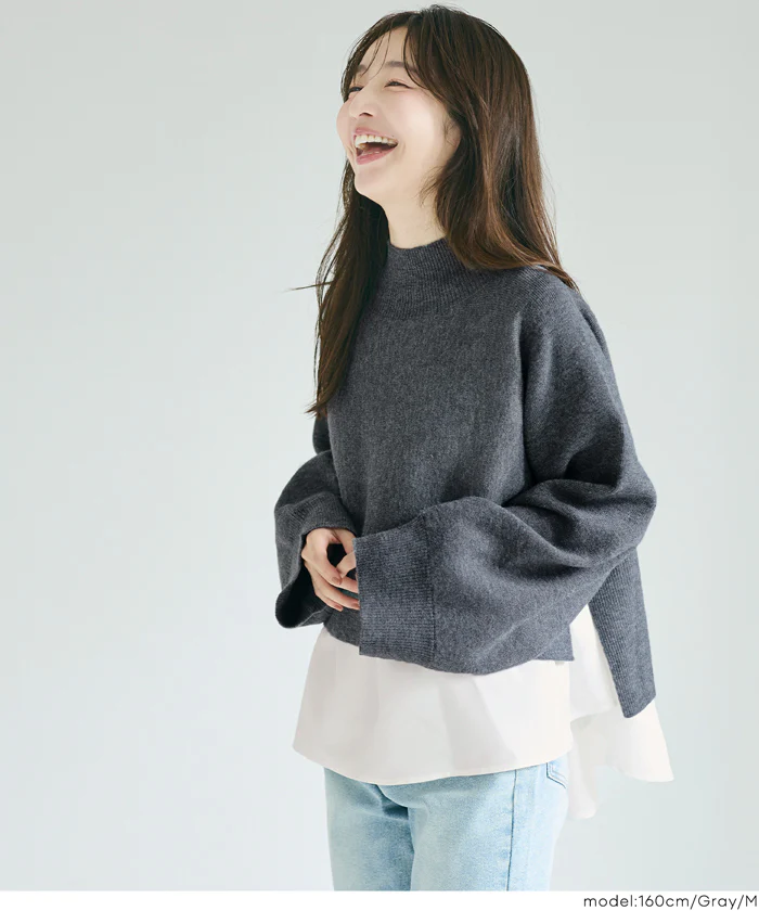 セール★3690円→2490円 2点セットハイネックニット ウォッシャブル レディース メール便不可 - Image 12
