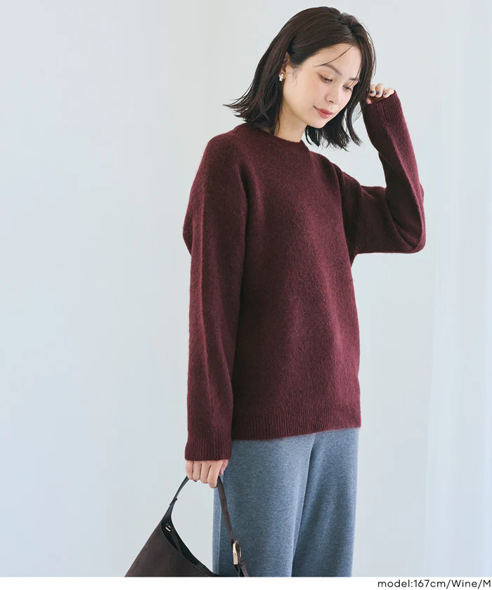 セール★2490円→1690円 モヘヤ風クルーネックリラックスニットトップス メンズ メール便不可 - Image 11
