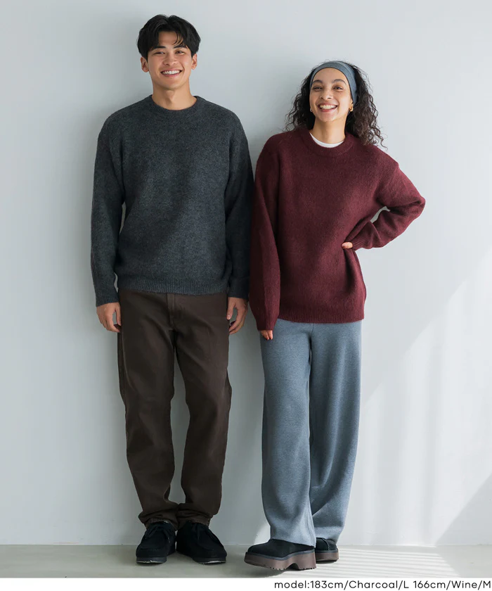 セール★2490円→1690円 モヘヤ風クルーネックリラックスニットトップス メンズ メール便不可 - Image 14
