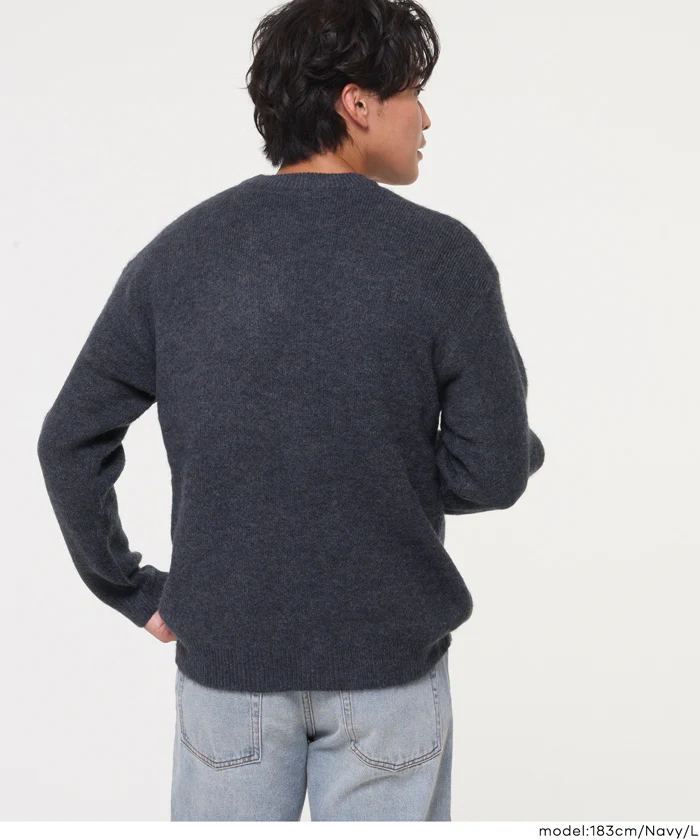 セール★2490円→1690円 モヘヤ風クルーネックリラックスニットトップス メンズ メール便不可 - Image 17