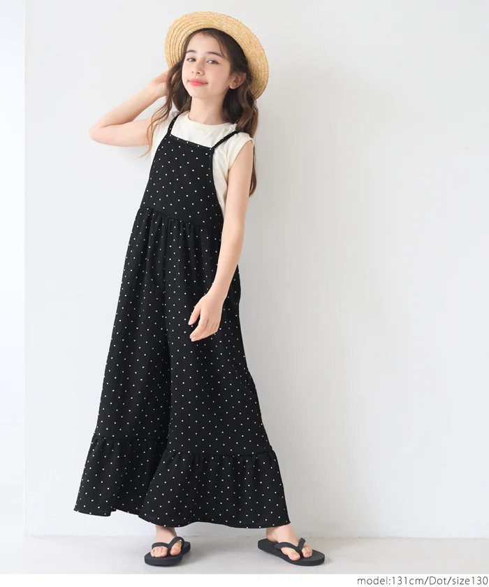 WEB限定セール ★1690円→110円シボシャーリング裾フレアオールインワン キッズ メール便不可 - Image 7