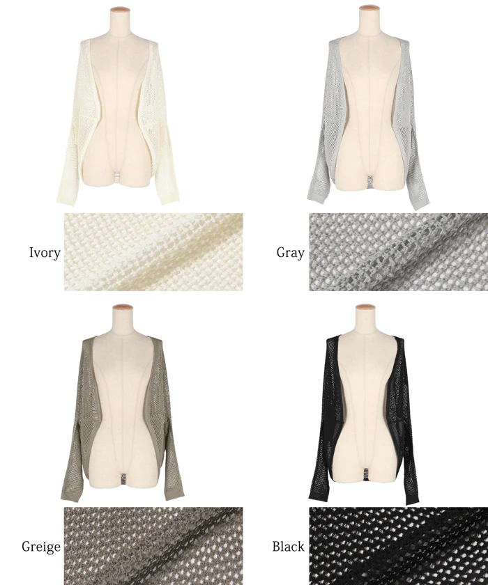 麻タッチメッシュカーディガン レディース メール便不可 - Image 19