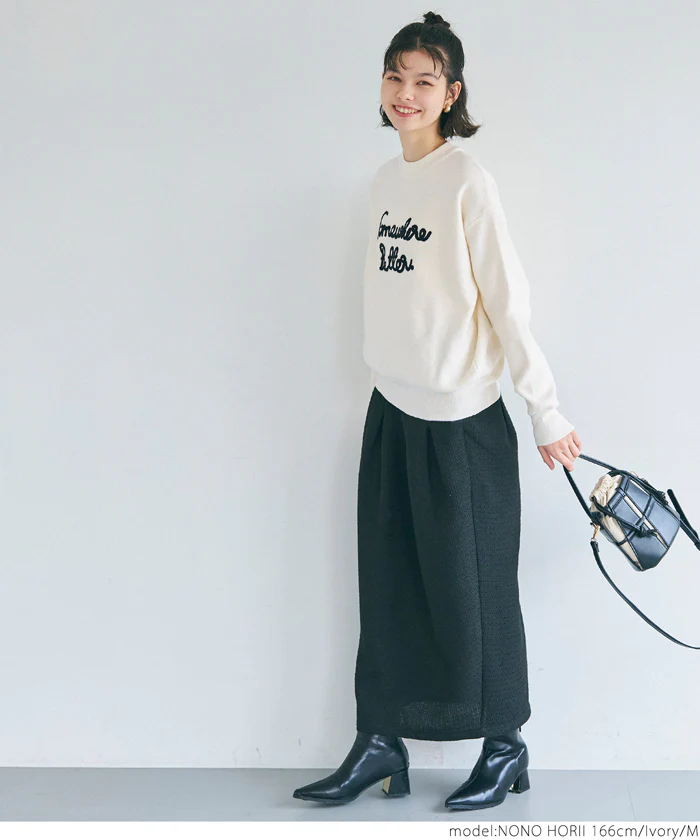 セール★2990円→1490円 ロゴ刺繍ニットトップス レディース メール便不可 - Image 9