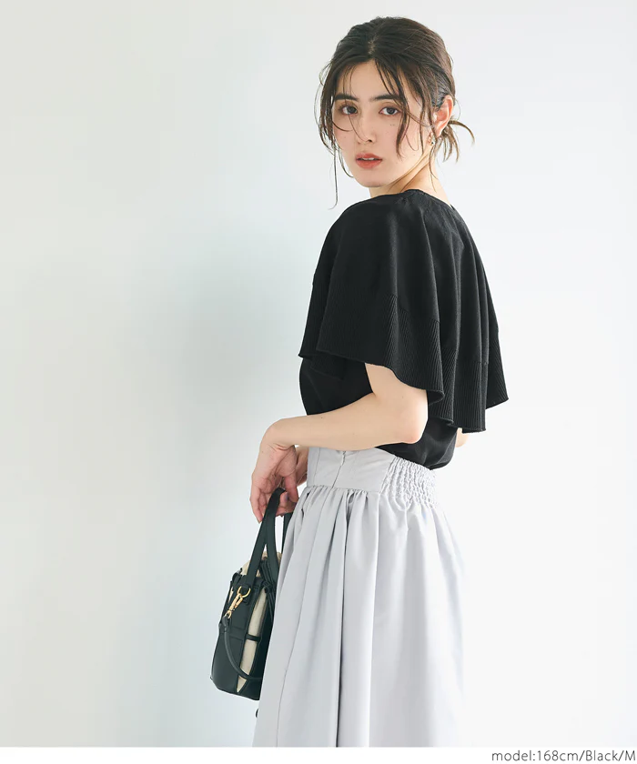 セール★2490円→990円 シャリ感レーヨンケープニット レディース メール便不可 - Image 12
