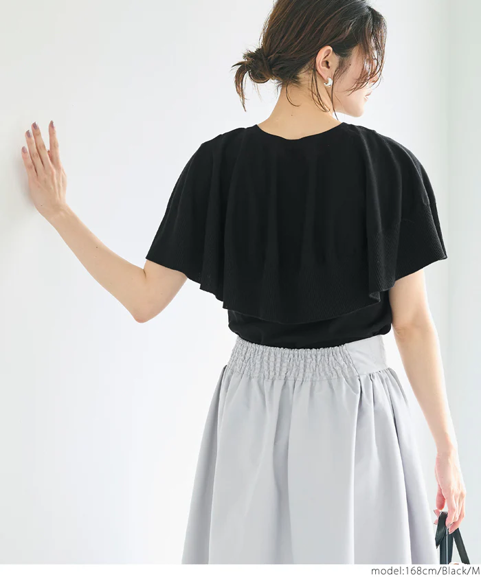 セール★2490円→990円 シャリ感レーヨンケープニット レディース メール便不可 - Image 14