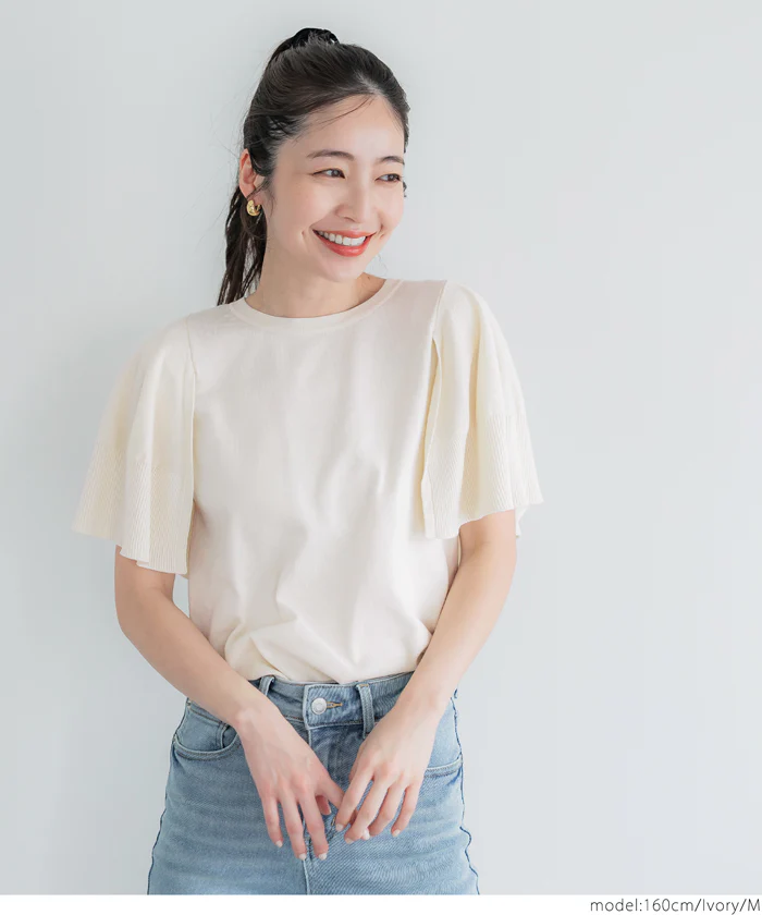 セール★2490円→990円 シャリ感レーヨンケープニット レディース メール便不可 - Image 8