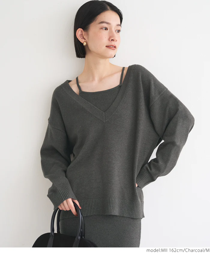セール★4990円→990円 2点セットVネックニットワンピース レディース メール便不可 - Image 11