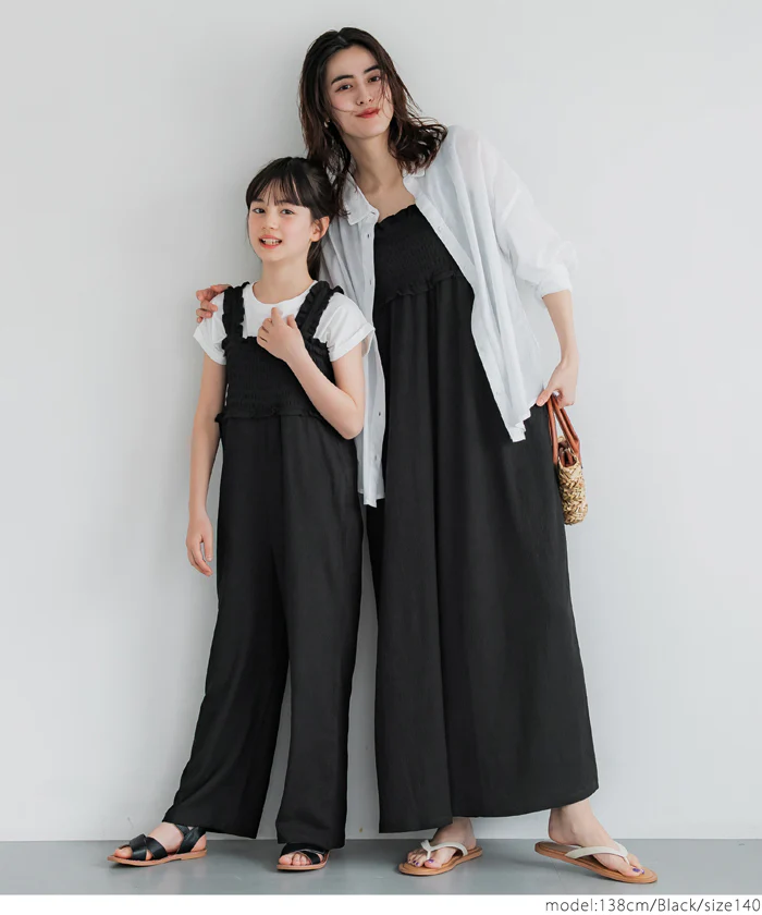 セール★2290円→990円 親子お揃いシャーリングオールインワン キッズ メール便不可 - Image 2