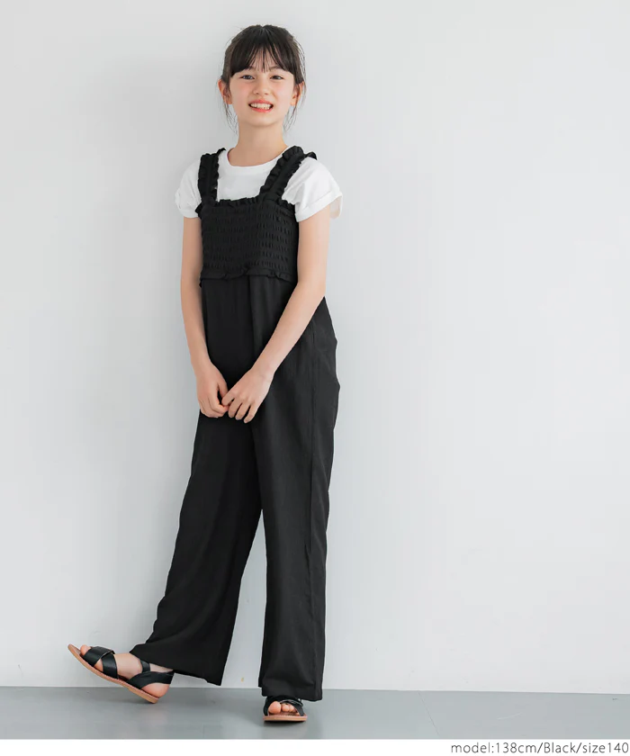 セール★2290円→990円 親子お揃いシャーリングオールインワン キッズ メール便不可 - Image 6