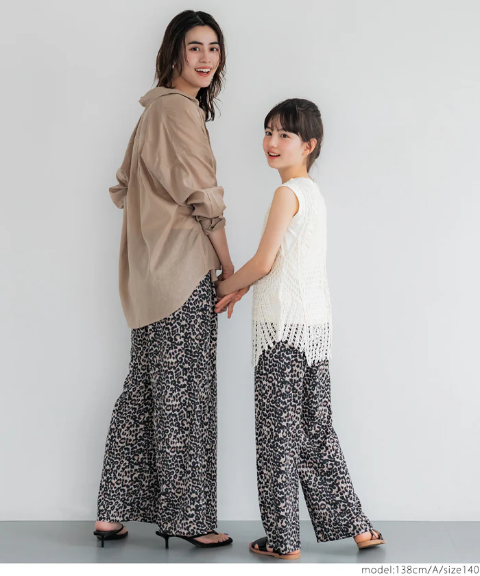 セール★1490円→550円 親子お揃いシボシャーリングワイドパンツ レディース メール便不可 - Image 9