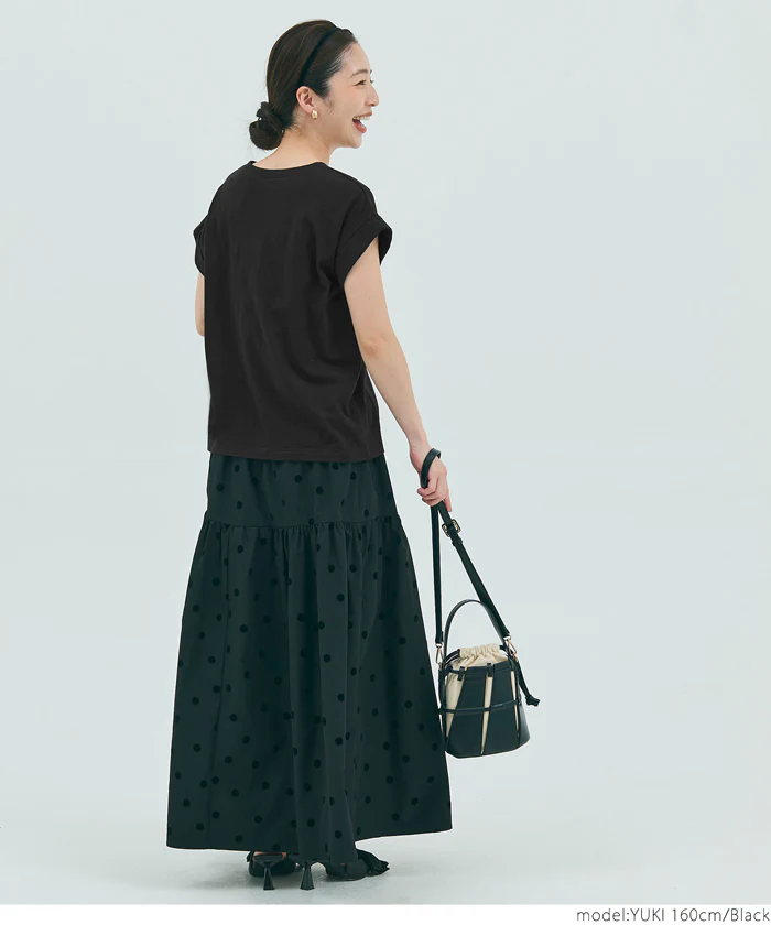 Tシャツ レディース カットソー ロゴTシャツ 半袖 プリント 英字 ロールアップスリーブ  ミディアム丈 メール便可 24aw - Image 12