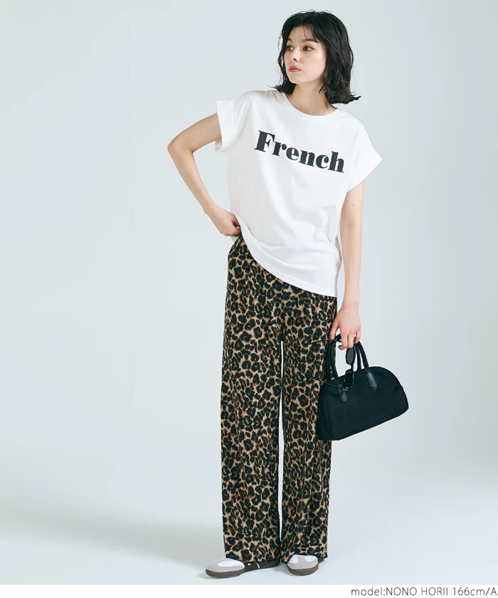 Tシャツ レディース カットソー ロゴTシャツ 半袖 プリント 英字 ロールアップスリーブ  ミディアム丈 メール便可 24aw - Image 6