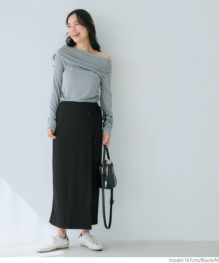 WEB限定セール ★1490円→110円シボシャーリングラップスカート レディース メール便不可 - Image 2