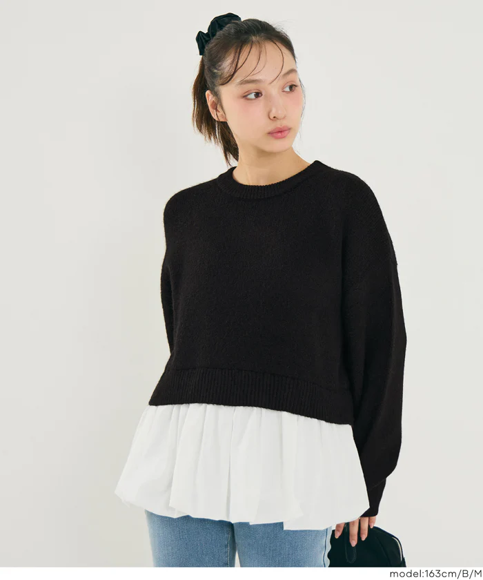 セール★2990円→2490円 バルーンレイヤードニットトップス レディース メール便不可 - Image 13