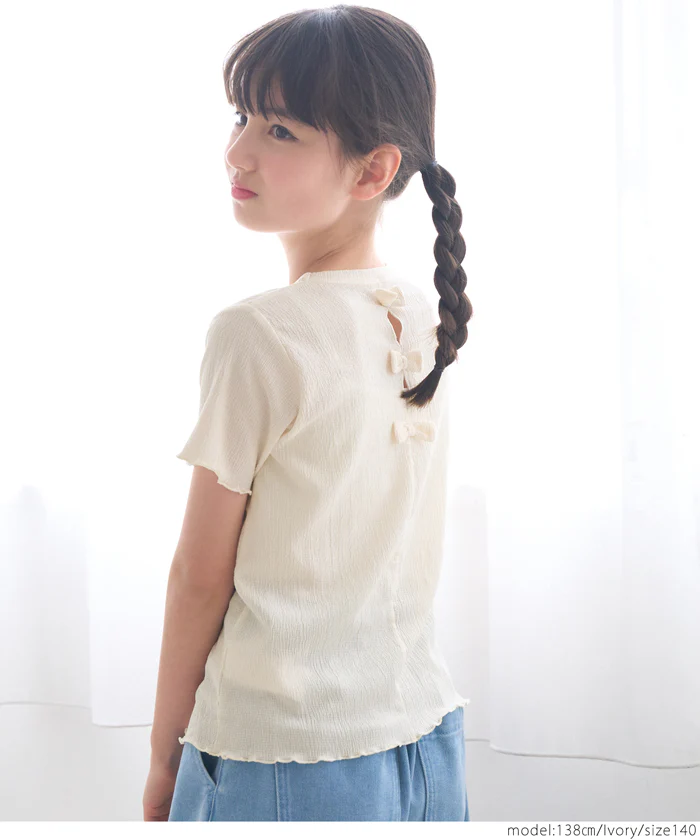 セール★990円→790円 シャーリングバックリボントップス キッズ メール便可 coca コカ - Image 4