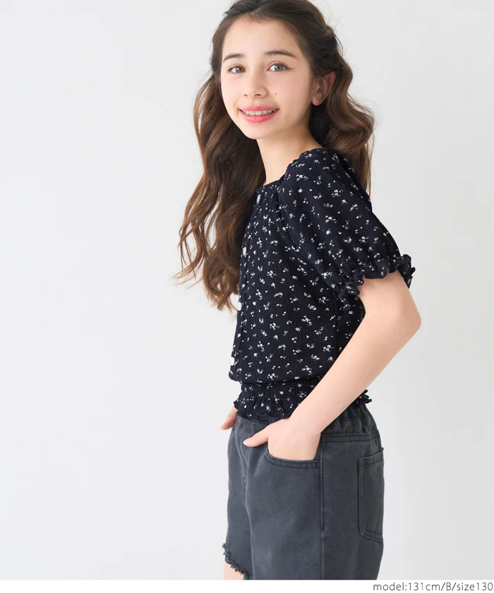 セール★1490円→990円 シャーリング小花柄ブラウス キッズ メール便可 - Image 12