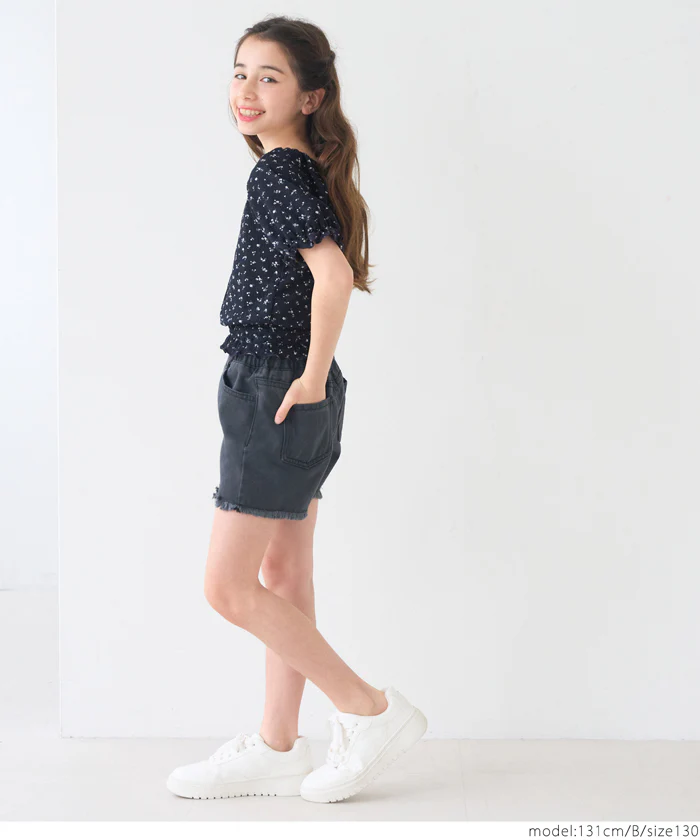 セール★1490円→990円 シャーリング小花柄ブラウス キッズ メール便可 - Image 9
