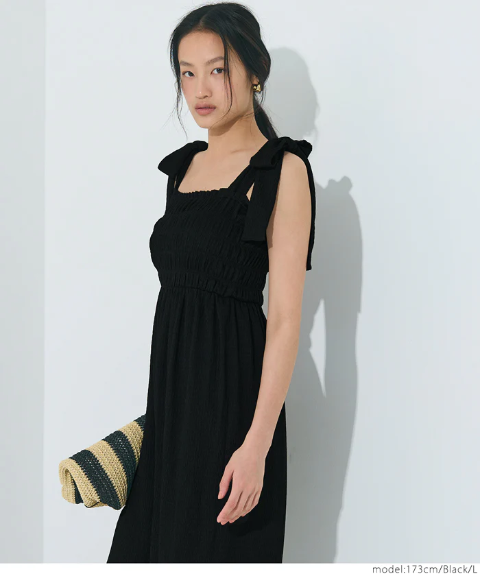 WEB限定セール ★2690円→890円シボシャーリング リボンワンピース レディース メール便不可 - Image 4